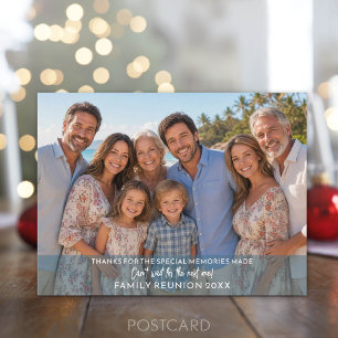 Horizontales oder panoramisches Familienwiedersehe Feiertagspostkarte