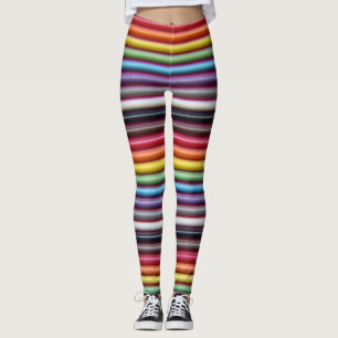 Horizontales Rainbow Ribbon-Kabel Leggings