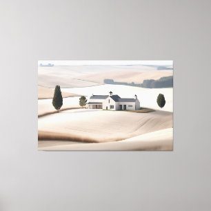 Horizontales rustikales Bauernhaus Toskana Landsch Leinwanddruck