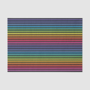 Horizontales, schwarzes Rainbow-Streifenpapier Seidenpapier