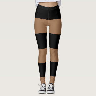 Horizontales Streifen-Schwarzes und gestreiftes Leggings