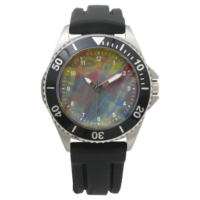 Horizontales versteinertes Holz Armbanduhr (Vorderseite)