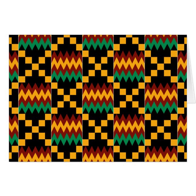 Horizontalschwarz, grün, rot, gelb Kente Tuch (Vorderseite (Horizontal))