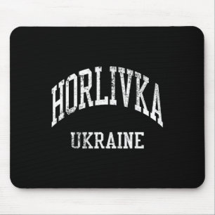 Horlivka Ukraine Retro 70er College-Sportstil  Mousepad