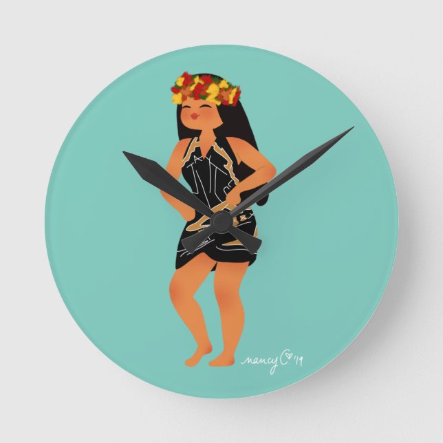 Horloge Jeanne' s Pareu Runde Wanduhr (Vorderseite)