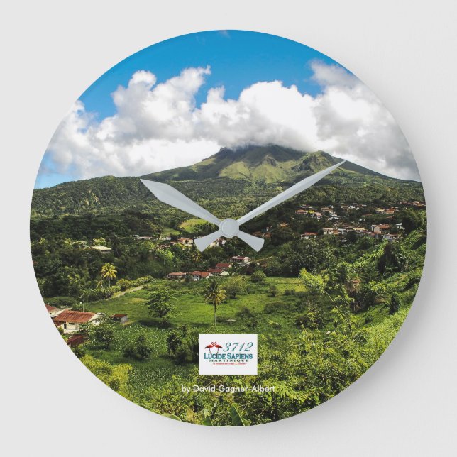 Horloge Montagne Pelée de Martinique Große Wanduhr (Vorderseite)