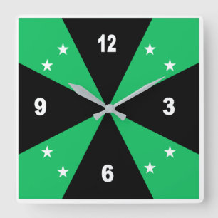 Horloge murale acrylique, Carrée DESIGN AFRICA Quadratische Wanduhr