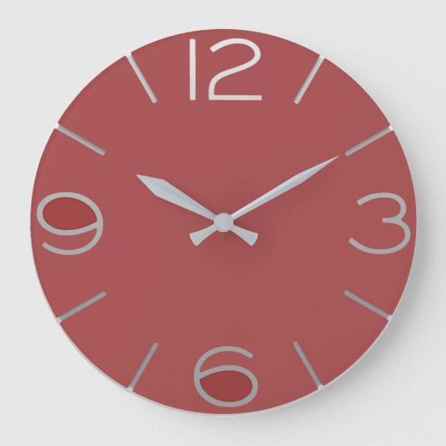 Horloge rouge à gros chiffre große wanduhr (Vorderseite)