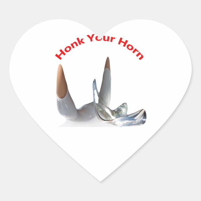 Horn-Aufkleber aufzeichnen Herz-Aufkleber (Vorderseite)