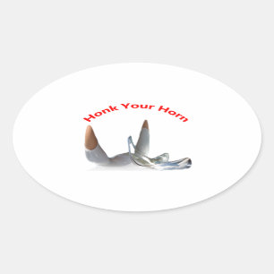 Horn-Aufkleber aufzeichnen Ovaler Aufkleber