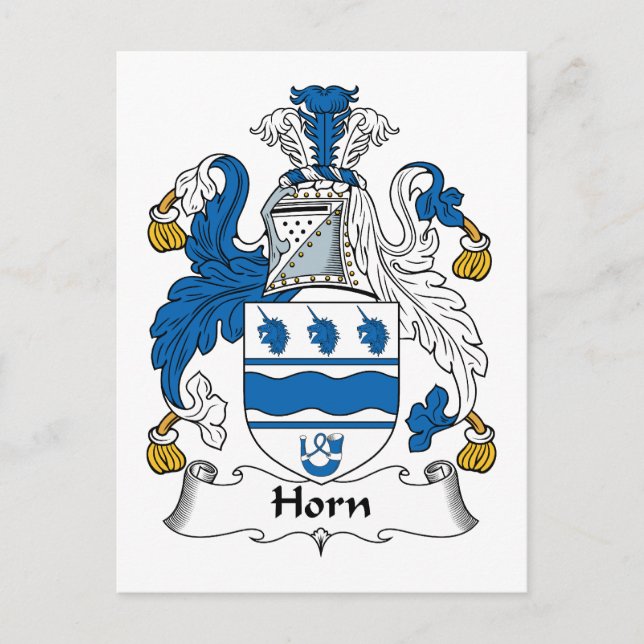 Horn-Familienwappen Postkarte (Vorderseite)