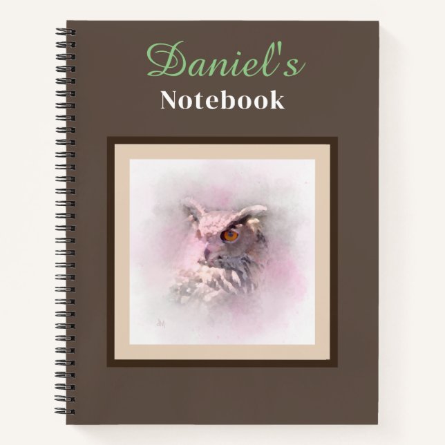 Horn-Owl-Notebook Notizbuch (Vorderseite)