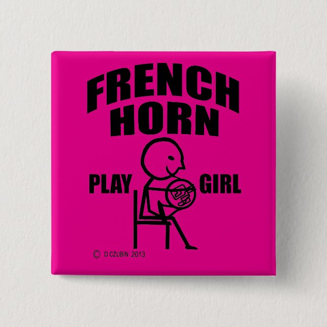 Horn-Play-Girl Button (Vorderseite)