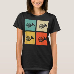 Horn Player Retro Horn Silhouette für das französi T-Shirt