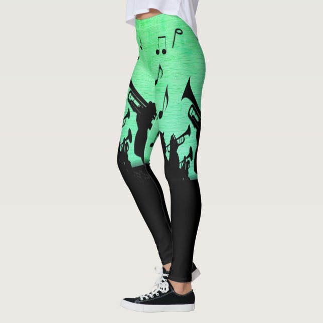 Horn Section Music Design Powder Green Leggings (Links)