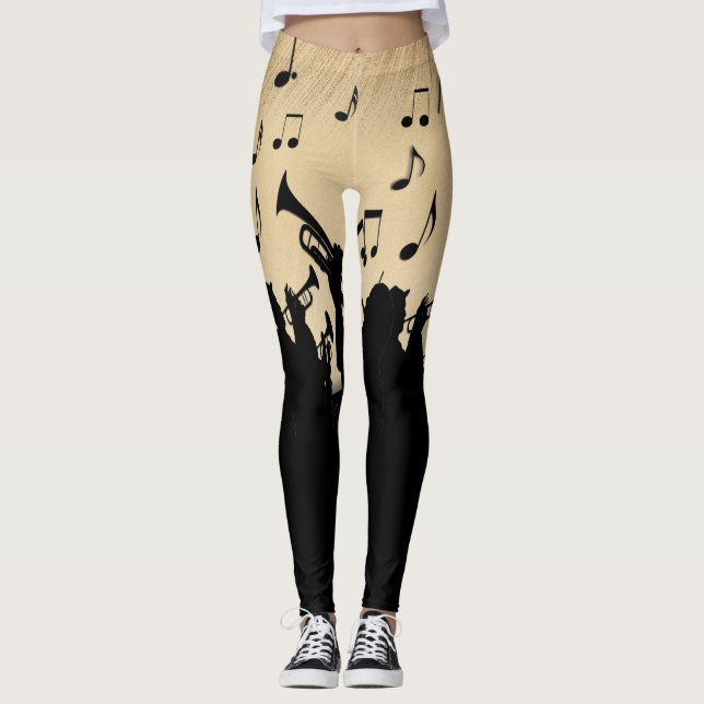Horn Section Music Design Rustikal Leggings (Vorderseite)