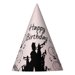 Horn Section Trumpet Jazz Music Birthday Pink Partyhütchen