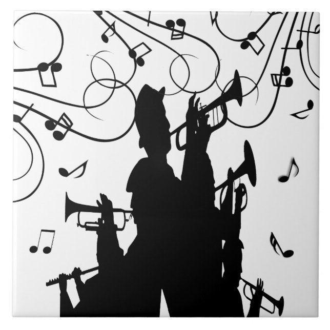 Horn Section Trumpet Jazz Music Fliese (Vorderseite)