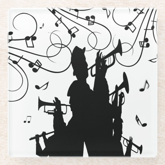Horn Section Trumpet Jazz Music Glasuntersetzer (Vorderseite)