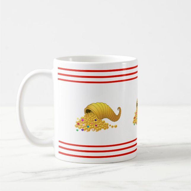 Horn von viel und roten Streifen Kaffeetasse (Links)