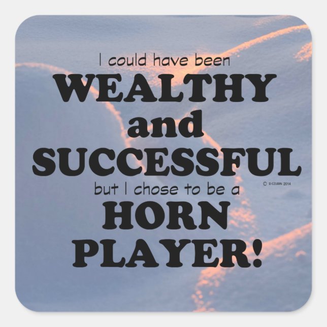 Horn Wealthy & Successful Square Sticker (Vorderseite)