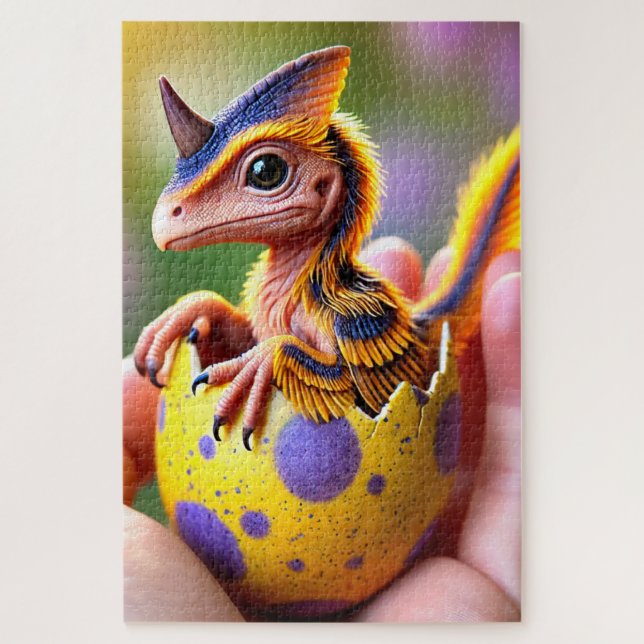 Horned Baby Dinosaur Puzzle (Vertikal)