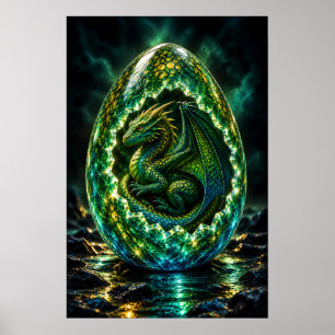 Horned-Drachen-F-Ei Poster