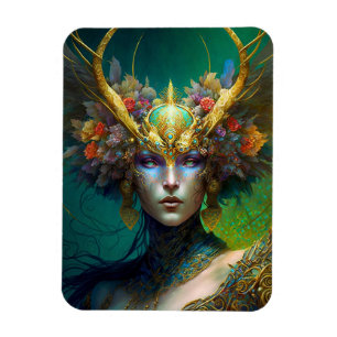 Horned Elf Woman Fantasy Magnet
