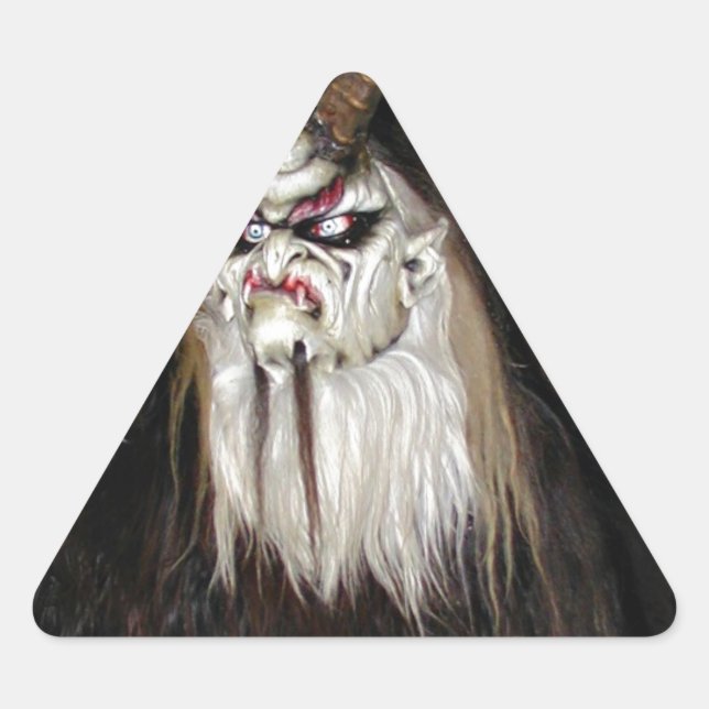 Horned Japanese Devil Mask Dreieckiger Aufkleber (Vorderseite)