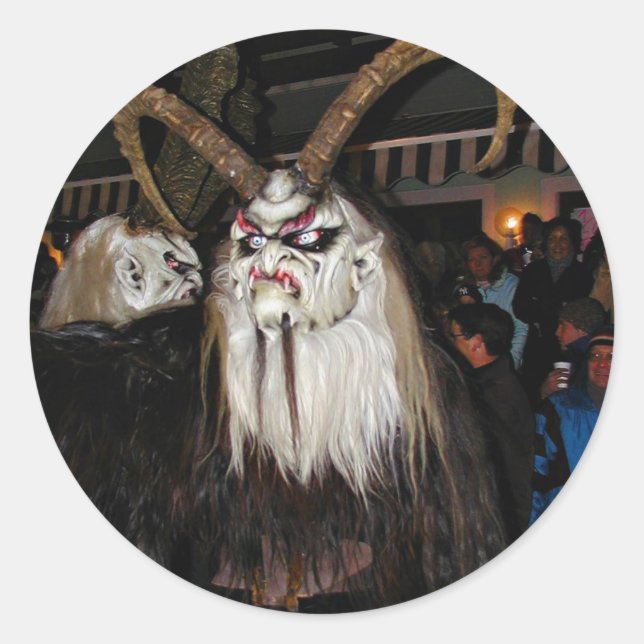 Horned Japanese Devil Mask Runder Aufkleber (Vorderseite)