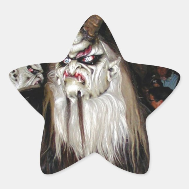 Horned Japanese Devil Mask Stern-Aufkleber (Vorderseite)