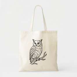 Horned Owl on Branch Line Art Tragetasche