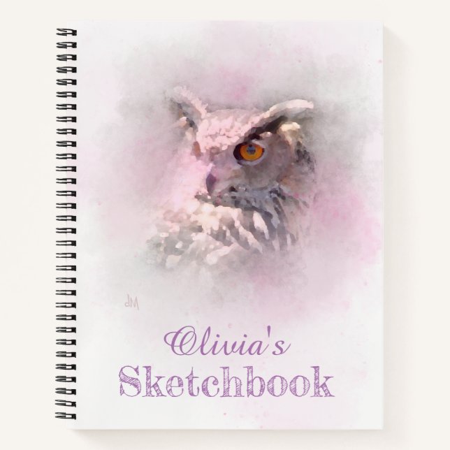 Horned Owl Sketchbook-Notebook Notizbuch (Vorderseite)