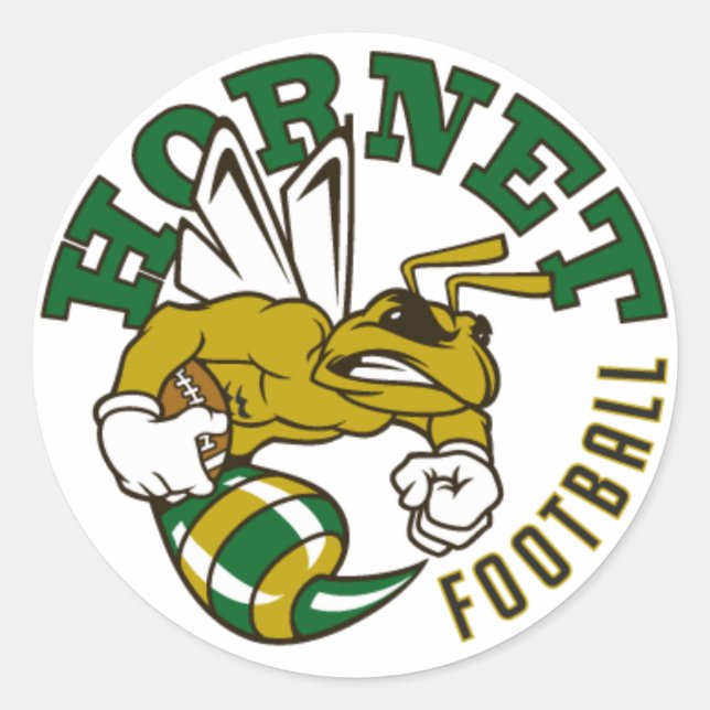 Hornet Football Round Aufkleber (Vorderseite)
