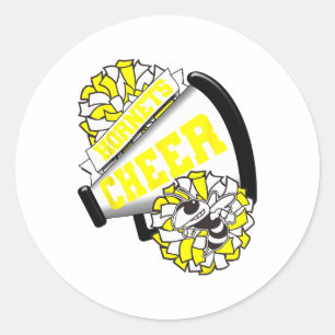 Hornets Cheer Zurück zur Schule Cheerleading-Geist Runder Aufkleber