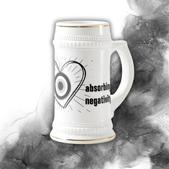 Hornhaut, Schwarzes Böse Augenschutz-Monogramm | Bierglas (Von Creator hochgeladen)