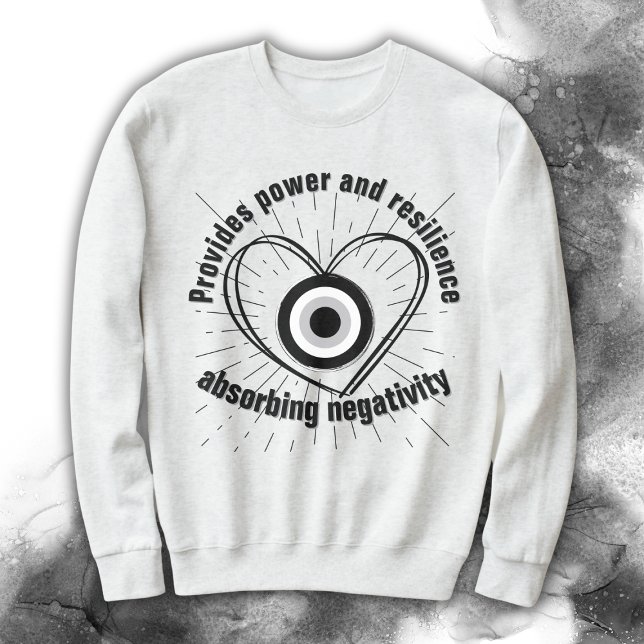 Hornhaut, Schwarzes Böse Augenschutz-Monogramm | Sweatshirt (Von Creator hochgeladen)