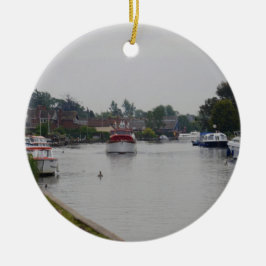 Horning on the River Bure Keramik Ornament