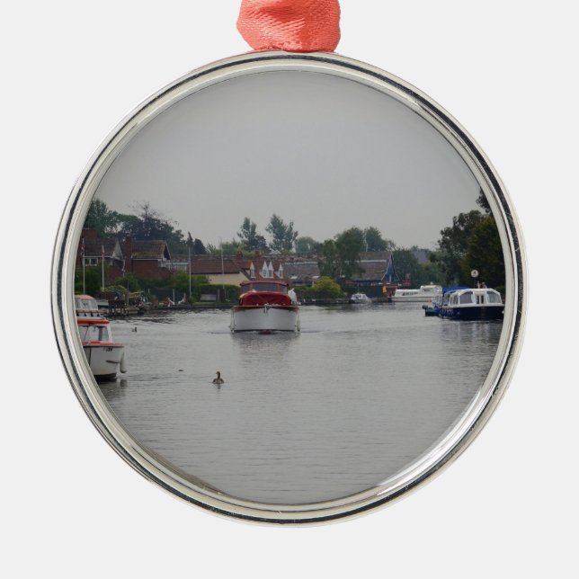 Horning on the River Bure Silbernes Ornament (Vorne)