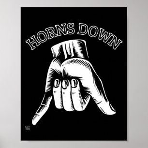 "HORNS DOWN" lustig Poster