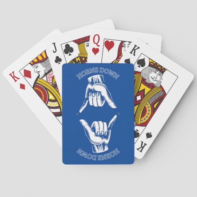 "HORNS DOWN" lustig Spielkarten (Rückseite)