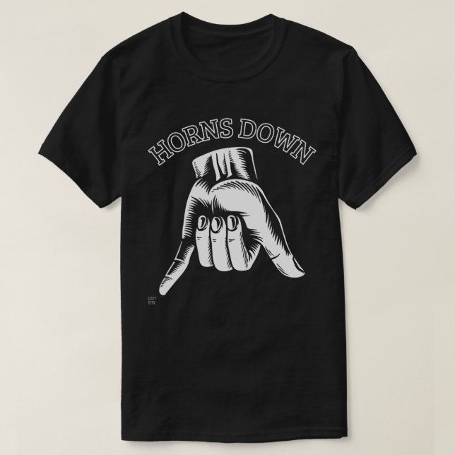 "HORNS DOWN" lustig T-Shirt (Design vorne)