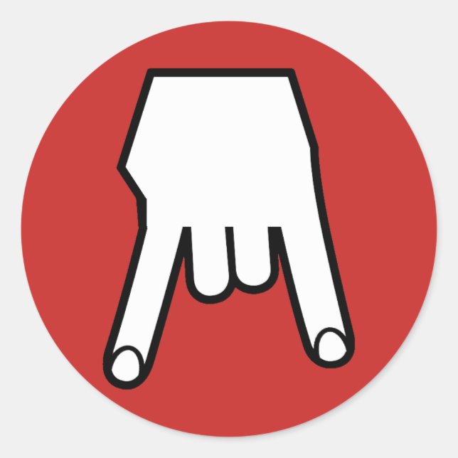 Horns Down Runder Aufkleber (Vorderseite)