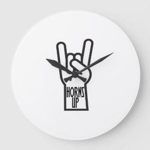 Horns Up Große Wanduhr