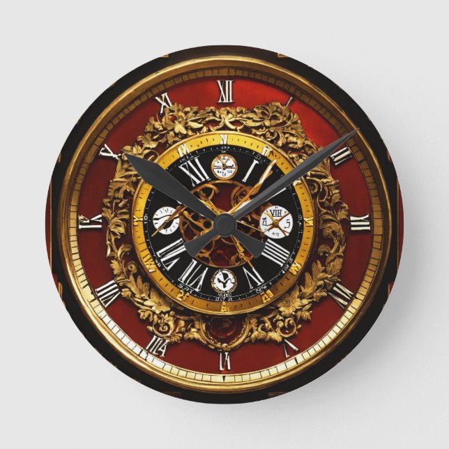 "Horological Harmony: The Ghadi Edition" Runde Wanduhr (Vorderseite)
