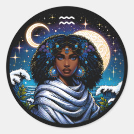 Horoscope Sign Aquarius Symbol Runder Aufkleber