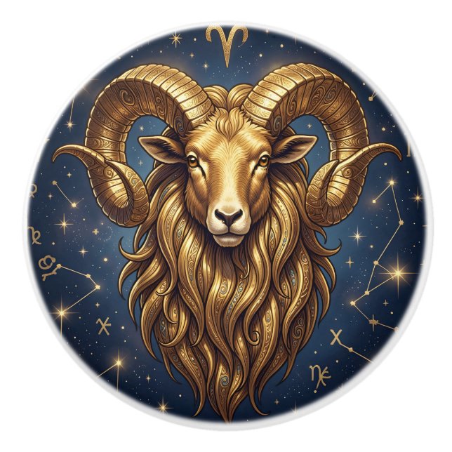 Horoscope Sign Aries Astrology  Keramikknauf (Vorderseite)