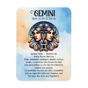 Horoscope Sign Gemini Geburtstag Magnet