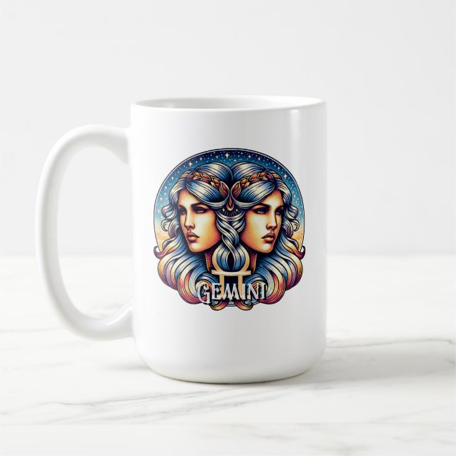 Horoscope Sign Gemini | Twins Astrologie-Zeichen Kaffeetasse (Links)