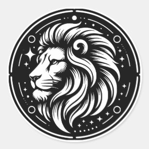 Horoscope Sign Leo Lion Symbol Runder Aufkleber
